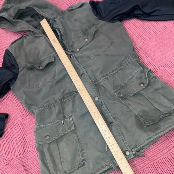 Talula small army Green / Black Utility Jacket with Hood - damaged - Picture 13 of 16